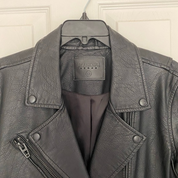 COPY - BlankNYC Black Faux Leather Jacket with Black Hardware detail, size medi… - Picture 2 of 3